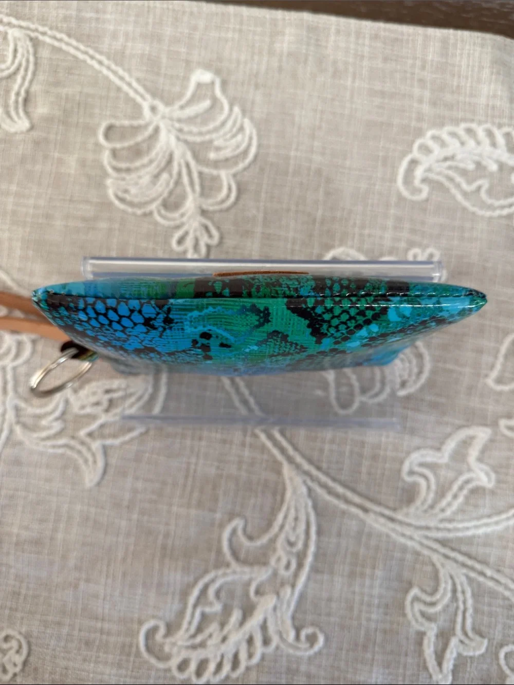 Consuela Kyle Teal & Turquoise Snake-Print Zip Pouch